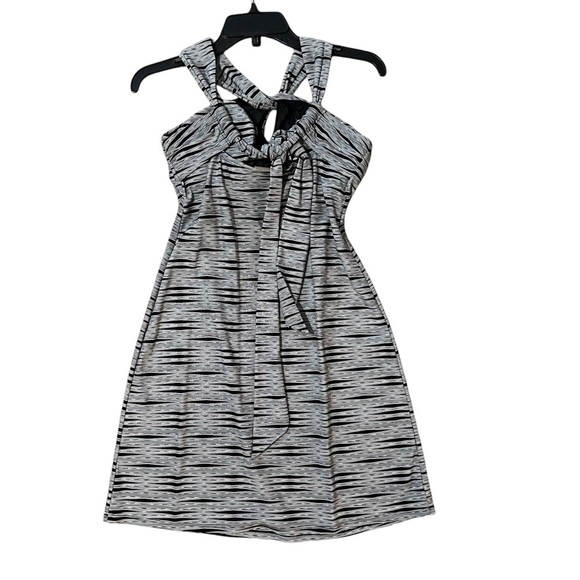 Athleta Kiki Halter Swim Dress Size Small Black Gray Stretch - Picture 4 of 7